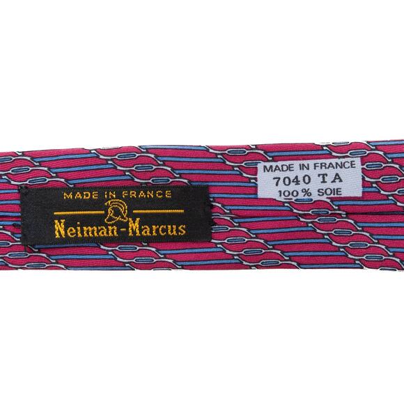 Hermes Designer Purple Blue 100% Silk Neck Tie - Picture 4 of 10